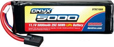 Duratrax 5000mAh 25c 11.1v Lipo Battery With Traxxas Plug, Soft Case