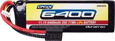 Duratrax Onyx 6400mAh 11.1v 3s Lipo Battery Pack With TRX HC Connector