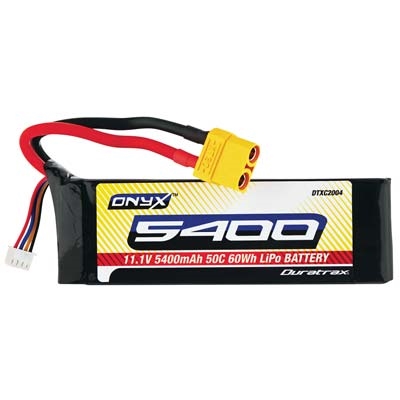 Duratrax Onyx 5400mAh 11.1V 3S Lipo Battery Pack, 50C XT90 conn.