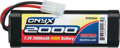 Duratrax Onyx 2000mAh Nimh 6-Cell 7.2v Stick Battery Pack-Tamiya Plug