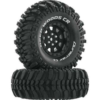 Duratrax Deep Woods CR C3 1.9" Crawler Tires on Black Rims (2)