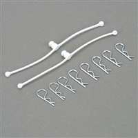 Dubro Body Klip Retainer Set-White, 2 Retainers With 8 Clips