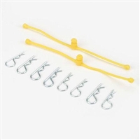 Dubro Body Klip Retainer Set-Yellow, 2 Retainers With 8 Clips