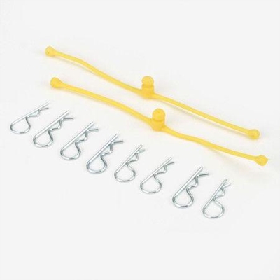 Dubro Body Klip Retainer Set-Yellow, 2 Retainers With 8 Clips