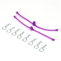 Dubro Body Klip Retainer Set-Purple, 2 Retainers With 8 Clips