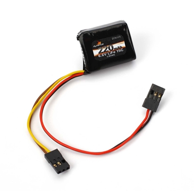 Dynamite 6.6v 220mAh LiFe Receiver Pack with Switch for 1/12th