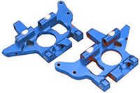 Dynamite Maxx Front Bulkhead Set, Blue Aluminum