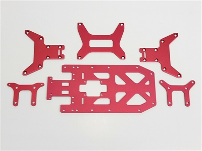 Dynamite LOSI Mini-LST Chassis Plate Set, Red Aluminum