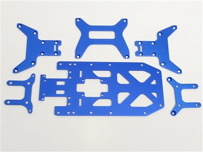 Dynamite LOSI Mini-LST Chassis Plate Set, blue aluminum