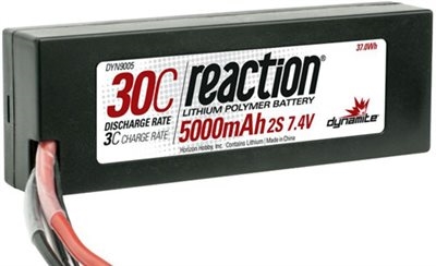 Dynamite 5000mAh 2s 7.4 30c Lipo Battery Pack With EC3 Plug