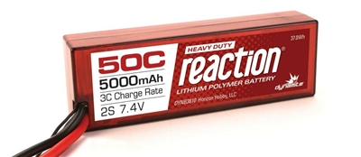 Dynamite Reaction HD 7.4V 5000mAh 50C 2S Hardcase LiPo Battery with EC5 connector