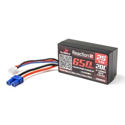 Dynamite Reaction HD 7.4V 650mAh 20C 2S Hardcase LiPo Battery with EC2 connector