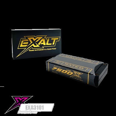 Exalt X-Rated 7500 mAh 1S Lipo Battery 135C, 5mm bullets