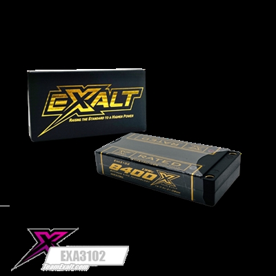 Exalt X-Rated 8400 mAh 1S Lipo Battery 135C, 5mm bullets