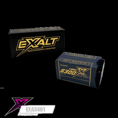 Exalt X-Rated 6300 mAh 4S Shorty Lipo Battery 135C, 5mm bullets