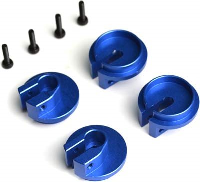 Exotek Racing Slash Locking Spring Cups, Blue Aluminum (4)