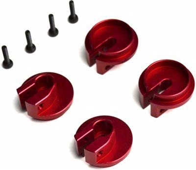 Exotek Racing Slash Locking Spring Cups, Red Aluminum (4)