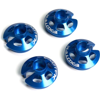 Exotek Racing SC10 4x4 Spring Perch Set, Blue Aluminum (4)