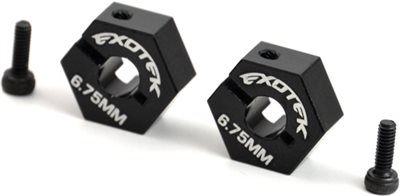 Exotek Racing B5/B5M Clamping Rear Hex Hubs, Black Aluminum