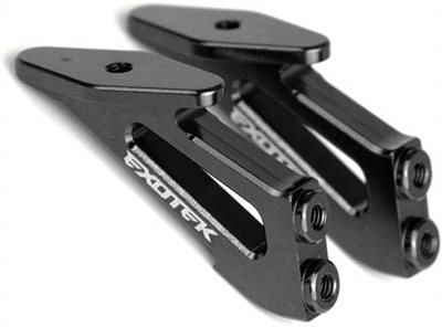 Exotek Racing B5M Rear Wing Mount Set, Black Aluminum