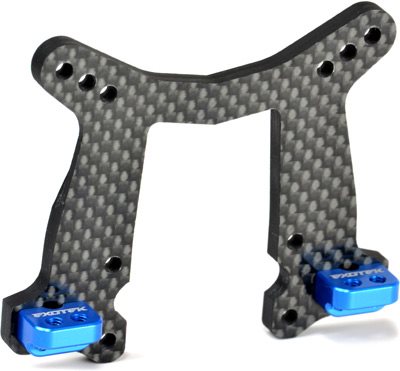 Exotek Racing B5 Carbon Front Shock Tower For Gull Wing Arms, Blue