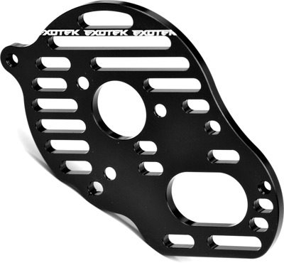 Exotek Racing B5 Vented Flite Motor Plate, Black Aluminum