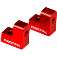 Exotek Racing Mini 8ight-T Servo Mounts, red aluminum (2)