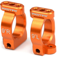 Exotek Racing XB4 9 Degree Alloy Caster Block Set, Orange (2)