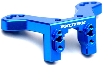 Exotek Racing RC10 B6 Rear Camber Mount Bulkhead, blue