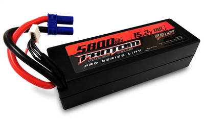 .Fantom 5800mAh 15.2V 4S Pro Series Lipo HV Battery, 110c, EC5 Conn.