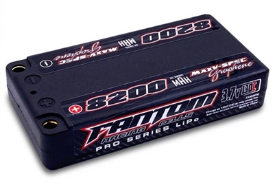 Fantom 8200mAh MaxV-Spec Graphene 3.7V 1S Lipo Battery, 130c, 5mm bullets