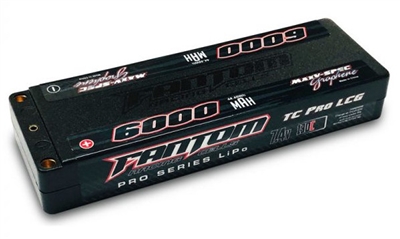 Discontinued, Fantom 6000mAh MaxV-Spec Graphene 7.4 2S Lipo LCG Battery, 130c, 5mm bullets