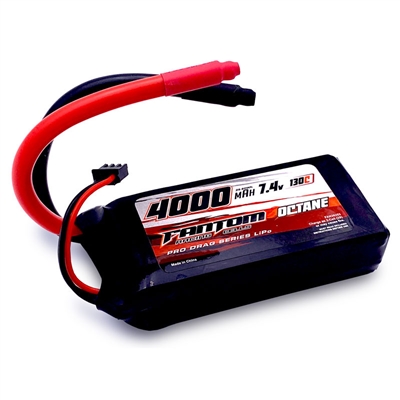 .Fantom 4000mAh, 130C 7.4V 2S Octane Pro Drag Series Lipo Battery