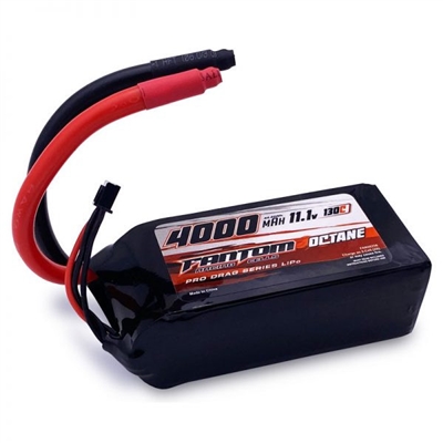 .Fantom 4000mAh, 130C 11.1V 3S Octane Pro Drag Series Lipo Battery