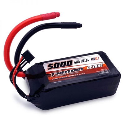 .Fantom 5000mAh, 130C 11.1V 3S Octane Pro Drag Series Lipo Battery