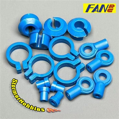 FanRC RC10 Plastic Shock Parts for 4 shocks, Blue