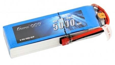 Gens Ace 5000mAh 4S 45C 14.8V Lipo Battery Pack with WSDeans Plug