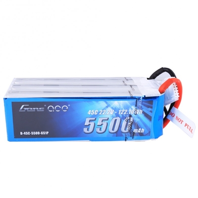 Gens Ace 5500mAh 6S 45C 22.2V Lipo Battery Pack with WSDeans Plug