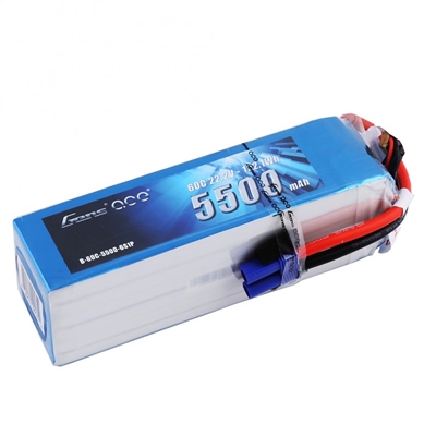 Gens Ace 5500mAh 60C 22.2V 6S Lipo Battery with EC5 connector