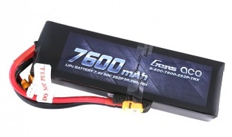 Gens Ace 7600mAh 50C 7.4V 2S Lipo Battery with XT60 plug and Traxxas Adapter