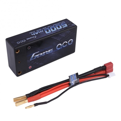 Gens Ace 5000mAh 60C 7.4V 2S Shorty Lipo Battery with Deans connector