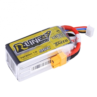 Gens Ace R-Line 1300mAh 95C 14.8V 4S Lipo Battery with XT60 Connector