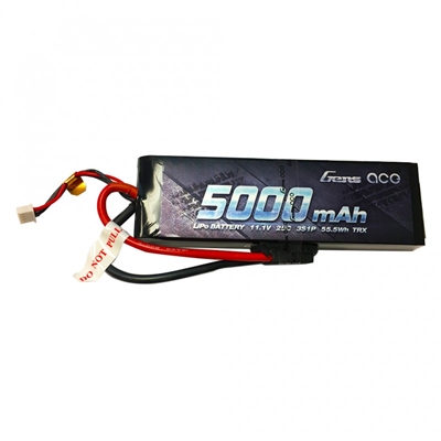 Gens Ace 5000mAh 25C 11.1V 3S Lipo Battery with TRX connector