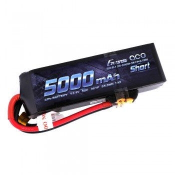 Gens Ace 5000mAh 50C 11.1V 3S Short Lipo Battery with XT60