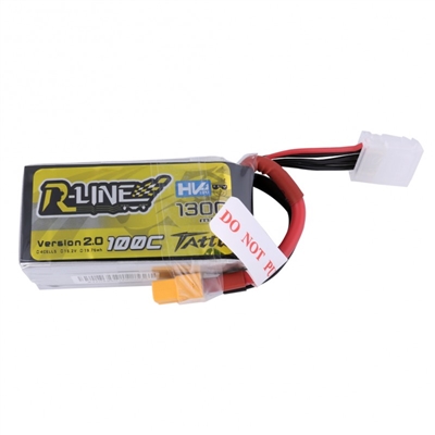 Gens Ace R-Line V2.0 1300mAh 100C 14.8V 4S Lipo Battery with XT60 Connector