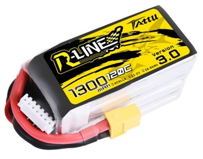 Gens Ace R-Line V3.0 1300mAh 120C 22.2V 6S Lipo Battery with XT60 Connector