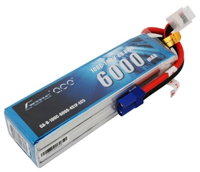 Gens Ace 6000mAh 4S 100C 14.8V Lipo Battery Pack with EC5 Plug