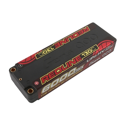Gens Ace Redline 6000mAh 130C 7.6V 2S HV Lipo Battery with 5mm bullets