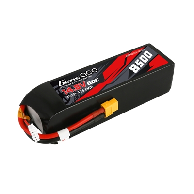 Gens Ace 8500mAh 60C 14.8V 4S  Lipo Battery, XT60 connector