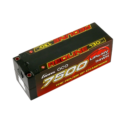 Gens Ace 7500mAh 130C 15.2V 4S HV Lipo Battery, 5mm connector